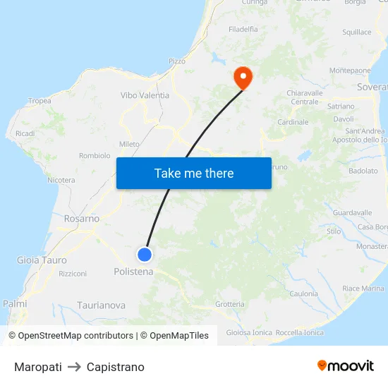 Maropati to Capistrano map