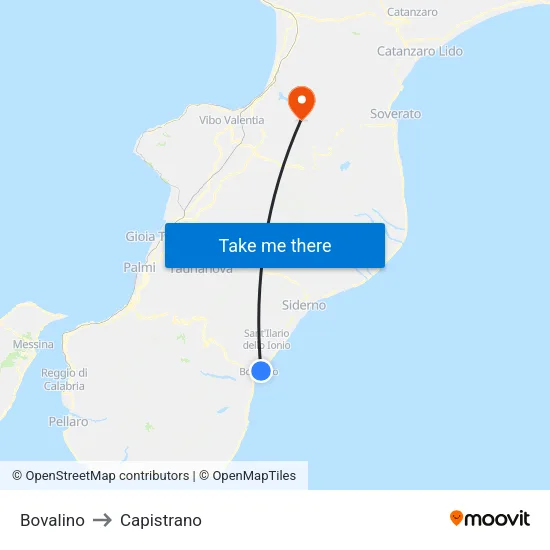 Bovalino to Capistrano map