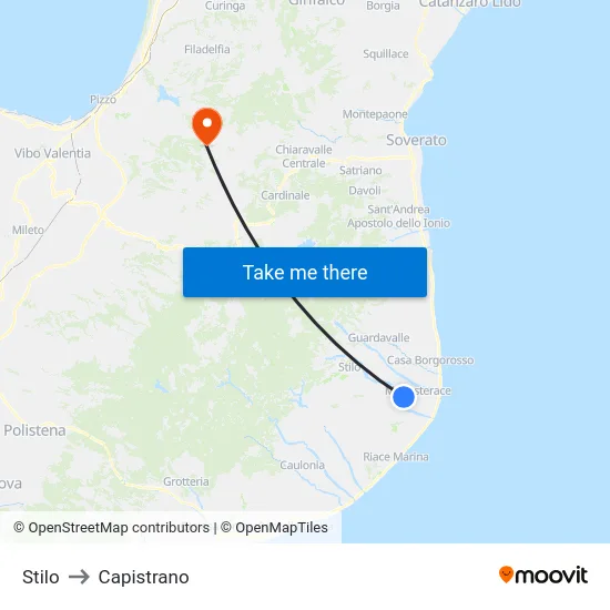 Stilo to Capistrano map