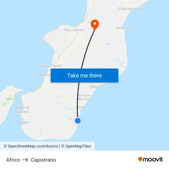 Africo to Capistrano map