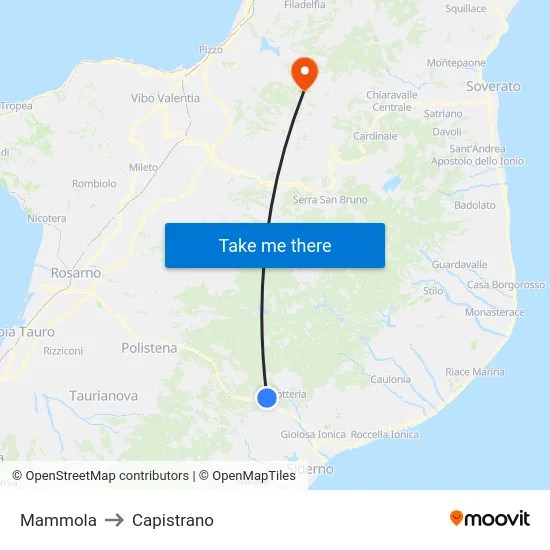 Mammola to Capistrano map