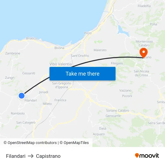Filandari to Capistrano map