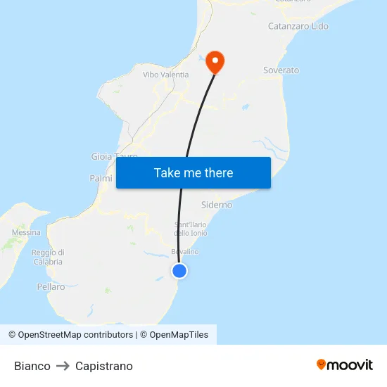 Bianco to Capistrano map