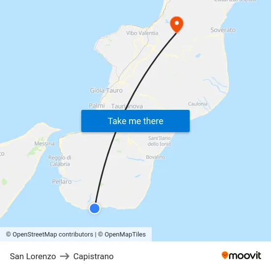 San Lorenzo to Capistrano map
