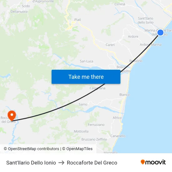 Sant'Ilario Dello Ionio to Roccaforte Del Greco map