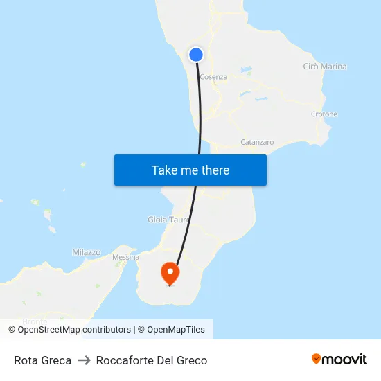 Rota Greca to Roccaforte Del Greco map