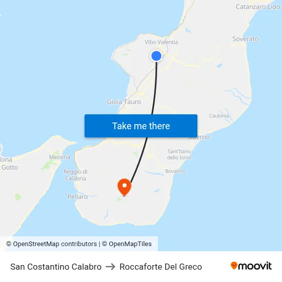 San Costantino Calabro to Roccaforte Del Greco map
