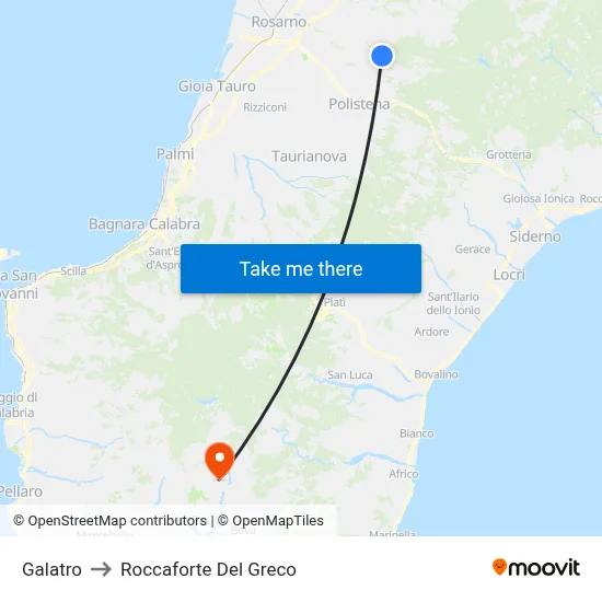 Galatro to Roccaforte Del Greco map