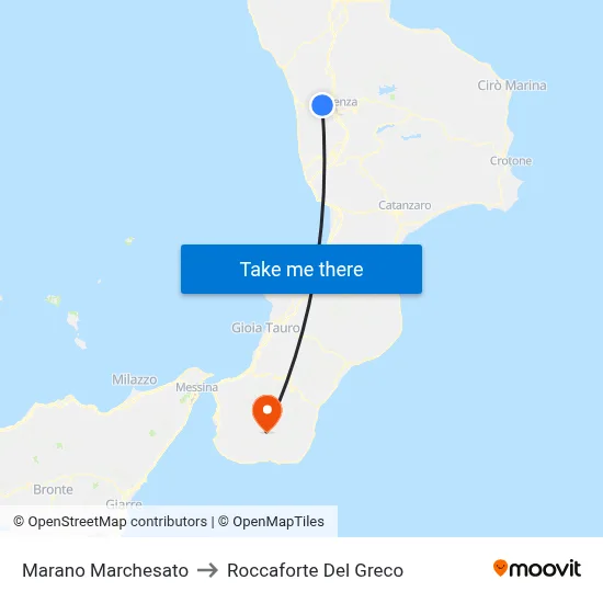 Marano Marchesato to Roccaforte Del Greco map