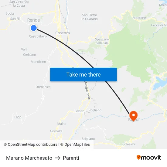Marano Marchesato to Parenti map