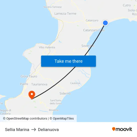 Sellia Marina to Delianuova map