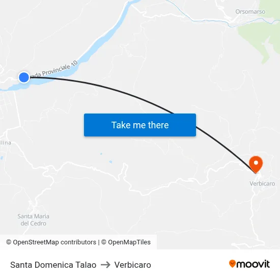 Santa Domenica Talao to Verbicaro map