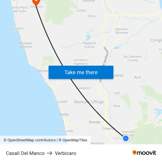 Casali Del Manco to Verbicaro map