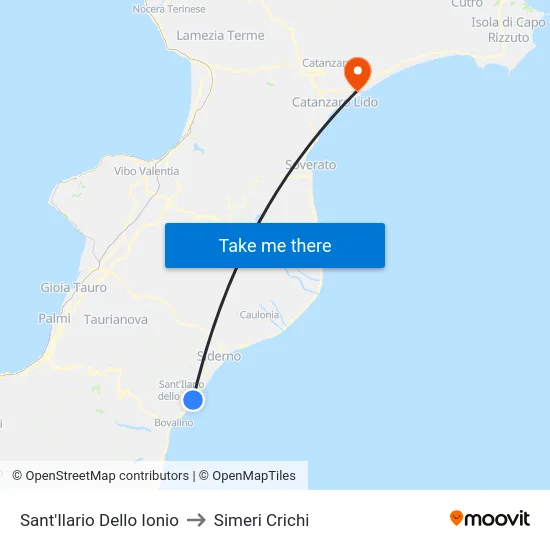 Sant'Ilario Dello Ionio to Simeri Crichi map