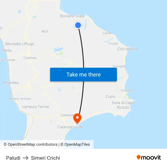 Paludi to Simeri Crichi map