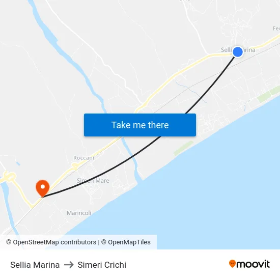 Sellia Marina to Simeri Crichi map