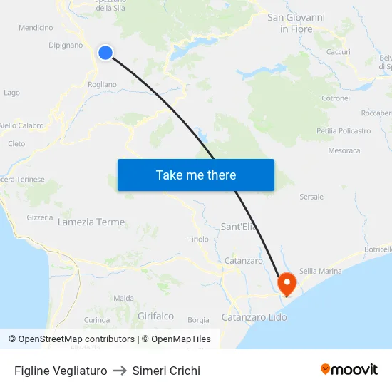 Figline Vegliaturo to Simeri Crichi map