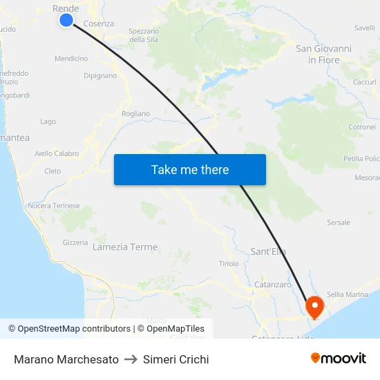 Marano Marchesato to Simeri Crichi map