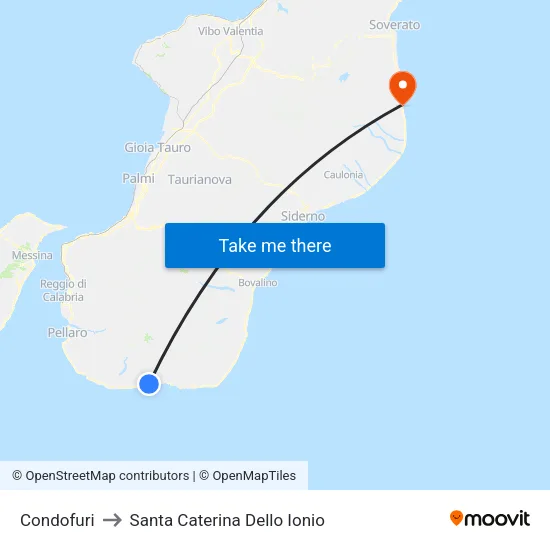 Condofuri to Santa Caterina Dello Ionio map