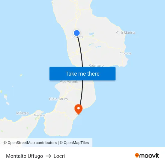 Montalto Uffugo to Locri map