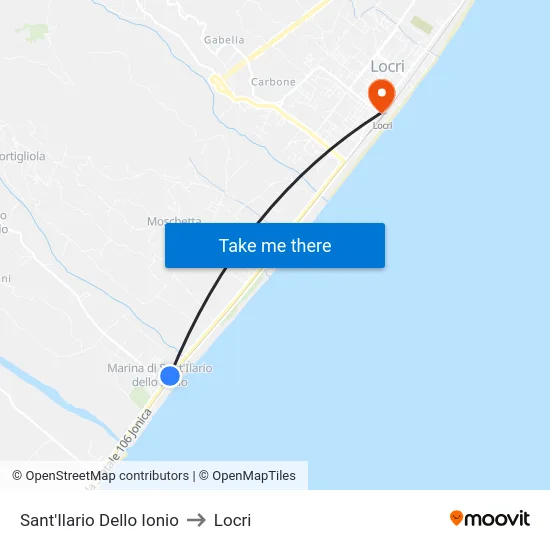 Sant'Ilario Dello Ionio to Locri map