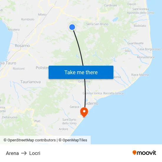 Arena to Locri map