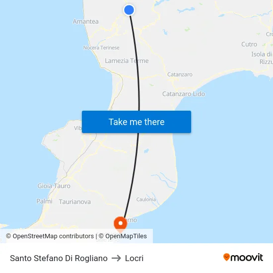 Santo Stefano Di Rogliano to Locri map