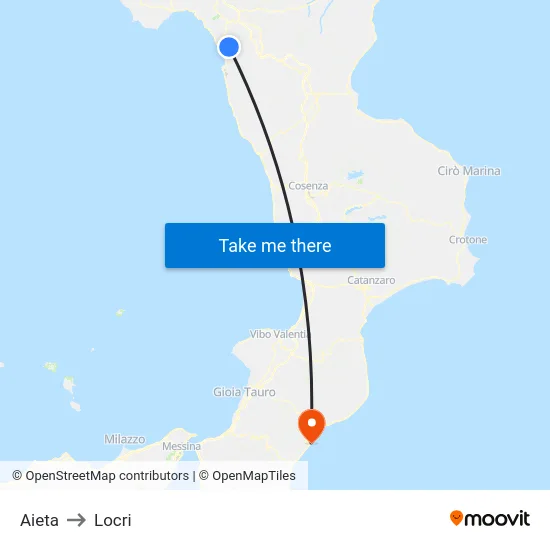 Aieta to Locri map