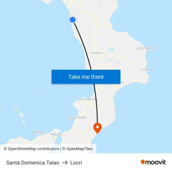 Santa Domenica Talao to Locri map