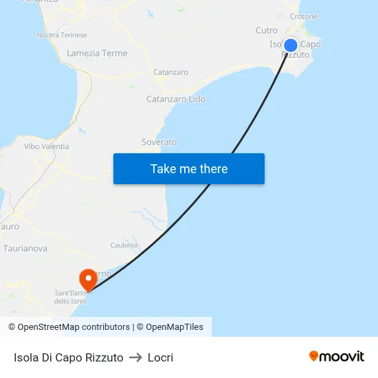 Isola Di Capo Rizzuto to Locri map