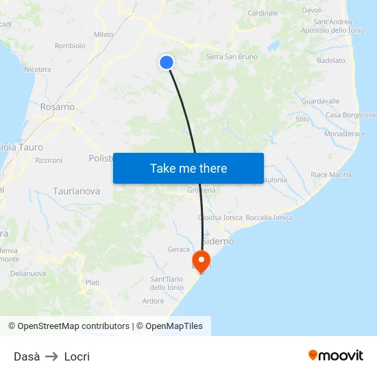 Dasà to Locri map