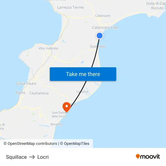 Squillace to Locri map