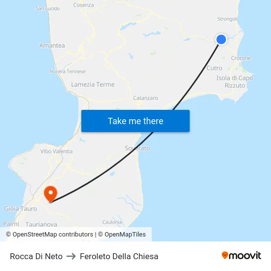 Rocca Di Neto to Feroleto Della Chiesa map