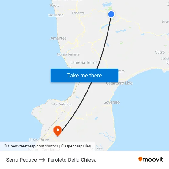 Serra Pedace to Feroleto Della Chiesa map