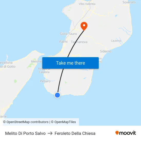 Melito Di Porto Salvo to Feroleto Della Chiesa map