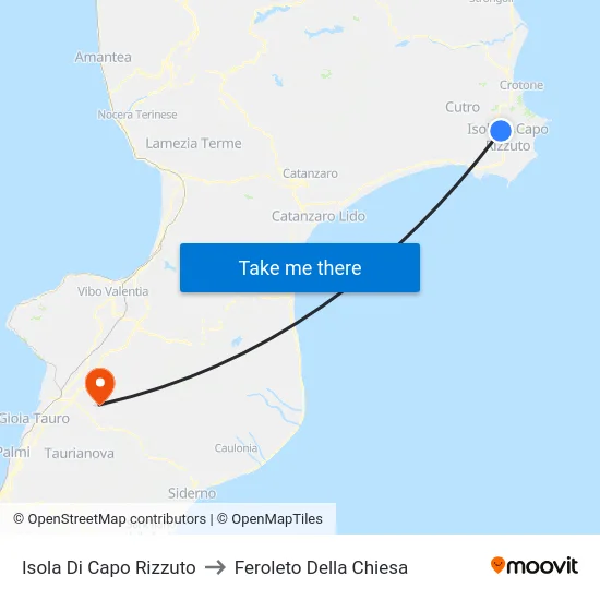 Isola Di Capo Rizzuto to Feroleto Della Chiesa map