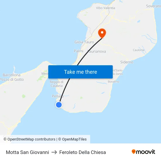 Motta San Giovanni to Feroleto Della Chiesa map