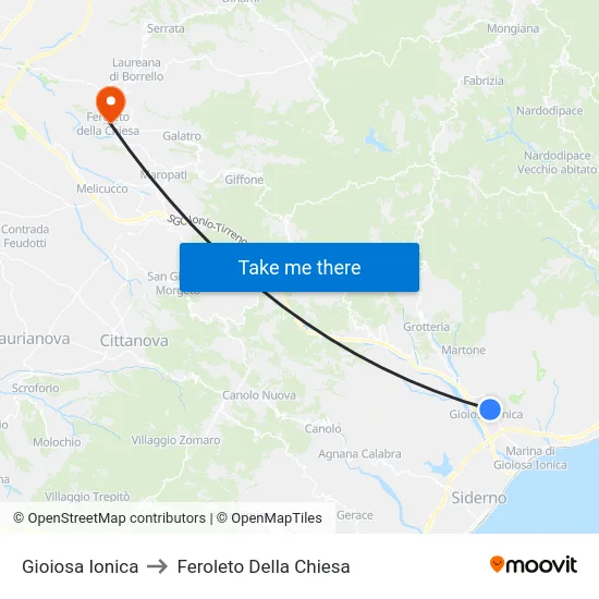Gioiosa Ionica to Feroleto Della Chiesa map