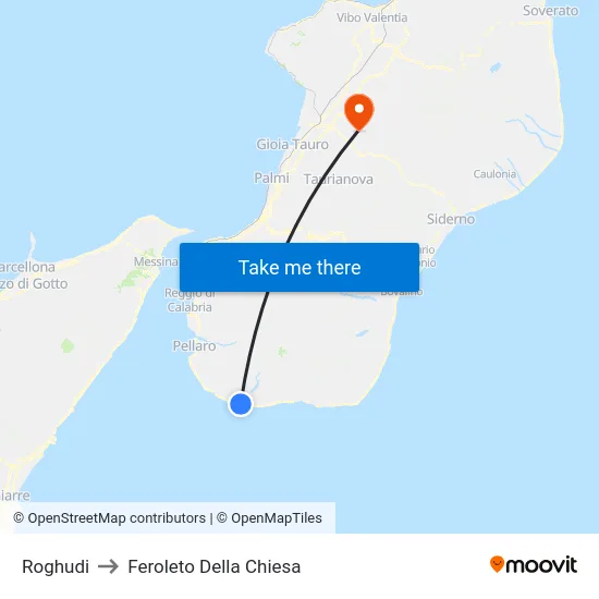 Roghudi to Feroleto Della Chiesa map