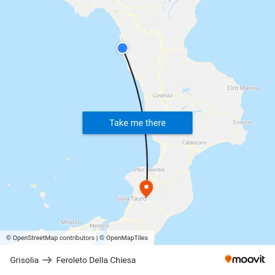 Grisolia to Feroleto Della Chiesa map