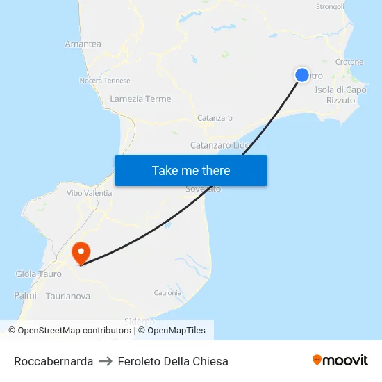 Roccabernarda to Feroleto Della Chiesa map