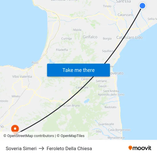 Soveria Simeri to Feroleto Della Chiesa map