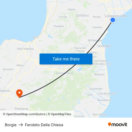 Borgia to Feroleto Della Chiesa map