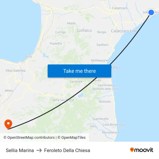 Sellia Marina to Feroleto Della Chiesa map