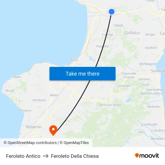 Feroleto Antico to Feroleto Della Chiesa map