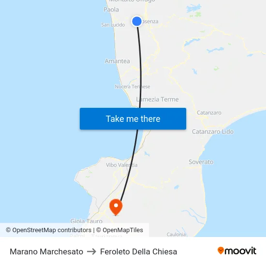 Marano Marchesato to Feroleto Della Chiesa map