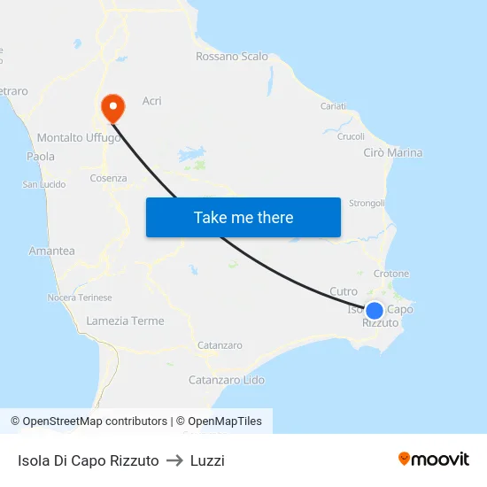 Isola Di Capo Rizzuto to Luzzi map