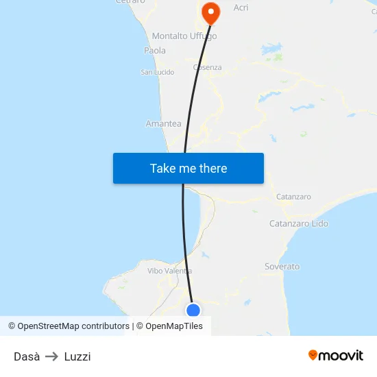 Dasà to Luzzi map