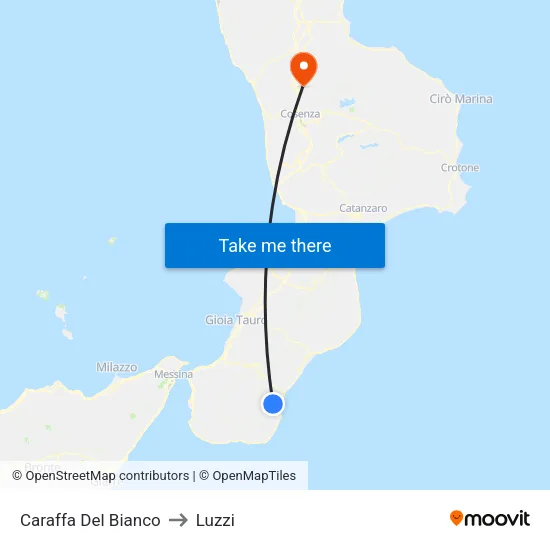 Caraffa Del Bianco to Luzzi map