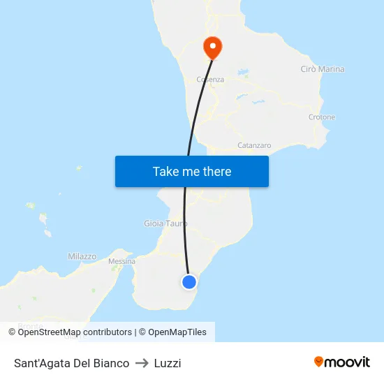Sant'Agata Del Bianco to Luzzi map